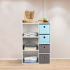 Kids Wooden Storage Cabinet 4 Shelves And 3 Basket Drawers Toys Storage Unit