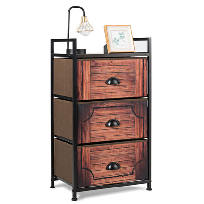 Storage Cabinet Organizer Unit 3 Drawer Fabric Dresser Tower Bedroom Nightstand