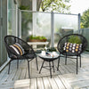 3PCS Patio Furniture Set Outdoor PE Rattan Woven Patio Chairs Set W/ Glass Table