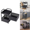 Mobile Kitchen Rotating Shelving Cart Vegetable Storage Basket Space Saving Rack