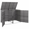 Double Wheelie Bin Shed Garden Hider Box Poly Rattan Anthracite/Black 2 Sizes