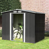 8x8 FT Metal Garden Shed Patio Outdoor Tools Box Storage House with Foundation