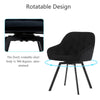 2x Black Rotatable Dining Chairs Velvet Seat Metal Leg Swivel Kitchen Modern