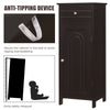 Bathroom Storage Cabinet Floor Standing Wooden Cupboard w/ Single Door & Drawer