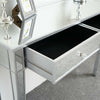 2-Drawers Glass Dressing Table Mirrored Bedroom Make-Up Console Vanity Table