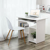 UK Computer Desk with Shelves Storage Shelf Keyboard Tray Laptop Table White