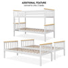 Double Bunk Bed For Kids Children 3FT Single Solid Wooden Bed Frame W/ Stairs