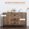 Industrial Sideboard, Storage Cabinet, Accent Cupboard Distressed Brown