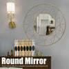 Large Round Wall Mounted Mirror Bathroom Bedroom Makeup Mirror Black Metal Frame