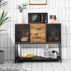 Industrial Buffet Sideboard Accent Console Table w/ 2 Mesh Cabinets 2 Drawers