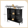 4-Tier Home Bar Table Industrial Metal Wine Bar Cabinet w/ 2 Storage Shelves