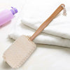 2×NATURAL LOOFAH WOODEN BATH SHOWER LONG HANDLE BACK BRUSH EXFOLIATE SKIN SCRUB