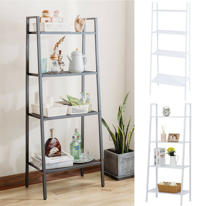 Metal Ladder Storage Shelf Display Stand Organiser Bookcase Corner Shelving Unit
