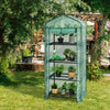 4 Tier Mini Greenhouse Outdoor Garden Plants Growhouse W/ Zippered Roll up Door