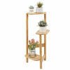 Simplicity Bamboo Plant Stand 3 Tier Corner Plant Display Shelves Garden Outdoor