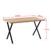 Rectangle Dining Table MDF 36mm Top Metal X-Legs Desk Workstation 120x80x75cm