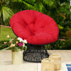 Papasan Chair Rattan Glider Deep Seat 360° Swivel Relaxing Chair W/ Soft Cushion