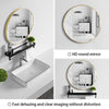 40-80cm Round Wall Mounted Mirror Bathroom Bedroom Makeup Dressing Vanity Decor