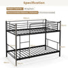 3FT Metal Bunk Bed Single over Single Loft Bed Frame W/ Ladder Safety Guardrail