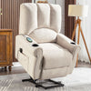 Riser & Recliner Chair Electric Heated Massage Fabric Sofa Arm Chair Beige NS