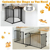 5-panel Metal Baby Pet Playpen Fireplace Fence Safety Fence w/Lockable Gate Dark