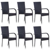 Stackable Outdoor Chairs 2/4/6 pcs Poly Rattan Bistro Garden Chairs Patio Seat