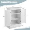 Bathroom Floor Cabinet Freestanding Wooden Storage Cupboard with Double Door