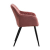 Set of 2 Pink Dining Chair Velvet Breakfast Chair Metal Legs Dining Room Kitchen