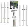 Stainless Steel Garden Fence Railing Balustrade Post Mid/Corner/End Post w/Clamp