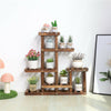 Wooden Multi-tier Flower Stand Balcony Garden Plant Display Household Book Shelf