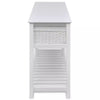 Wooden Wicker Basket Cabinet Storage Sideboard Chest Of Drawers Rack Shelf White