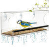 Strong Window Bird Feeder Acrylic Table Hanging Feeder Station w / Dry Seed Tray