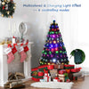 5FT Fiber Optic Christmas Tree Green Xmas Tree 8 Mode Changing Lights Decoration