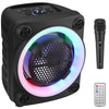 8" Portable Bluetooth Karaoke Machine LED Rechargeable Speaker w/Mic Kids Adults