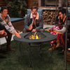 4 in 1 Outdoor Fire Pit Dining Table Round Wood Burning Fire Bowl W/ Mesh Cover