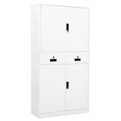 Office Cabinet White 90x40x180 Steel V5U8