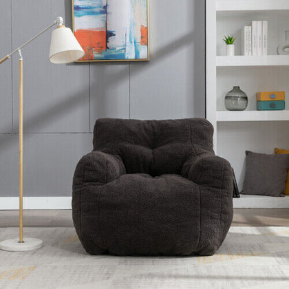 Upholstered Soft Fabric Tufed Bean Bag Foam Memory Resilience Sponge Chair QB