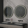 Large Round LED Bathroom Mirror Light Dimmable Anti-Fog Makeup Wall Mirror Gold