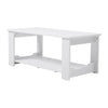 White Finish 80/100/120cm Coffee Table MDF Wood Effect Legs LivingRoom Furniture