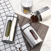 4Pc Stainless Steel Canister Set Tea Coffee Sugar Jars With Clear Window Storage