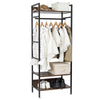 Rustic Wooden Hanging Clothes Garment Rail Heavy Duty Coat Rack Hall Entryway