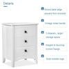 Bedside Table Cabinet Modern Chest of Drawers White 3 Drawer Bedroom Furniture