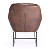 Brown PU Leather Dining Chair Chesterfield Armchair Wing Back Lounge Sofa Chair