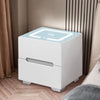 2 Drawers White Bedside Tables Cabinets Wireless Charging LED Lights Bedroom