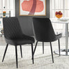 2x Black Velvet Cushion Seat Back Dining Chairs Set Metal legs Reception Chair