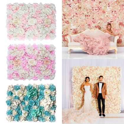 Artificial Rose Flower Wall Panels Backdrop Wedding Party Home Bouquet Decor UK