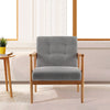 Scandinavian Armchair Linen Padded Seat Lounge Sofa Buttoned Back Accent Chairs