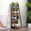 Vintage Wooden Ladder Flower Plant Stand Foldable 4 Tier Display Rack Bookshelf