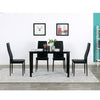 DiningTable and 4 PU Chairs Set Kitchen 8mm Tempered Glass & Steel Tube New