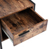 Industrial Bedside Table 1/2 Drawer Vintage Bedroom Nightstand End Table Cabinet